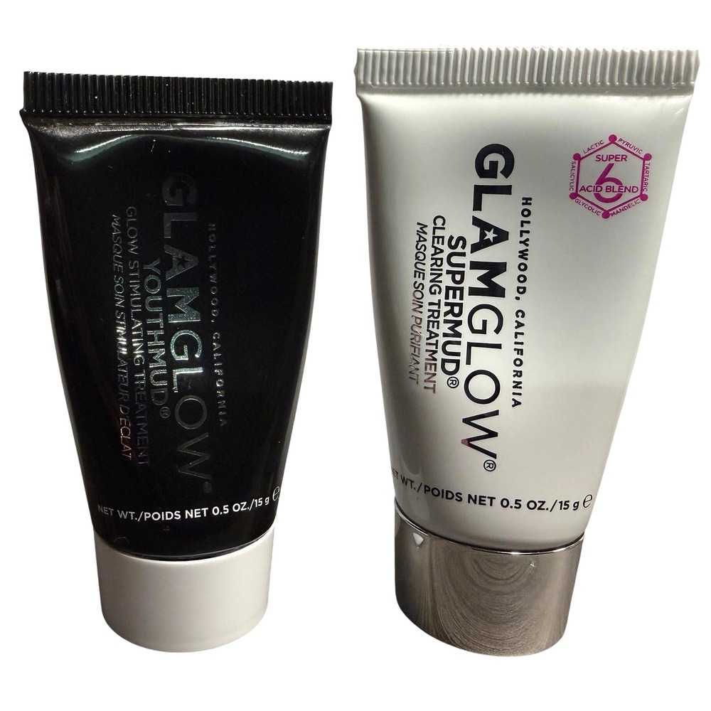 Glamglow Supermud Clearing & Youthmud Glow Stimulating Treatment Mask Duo 0.5oz